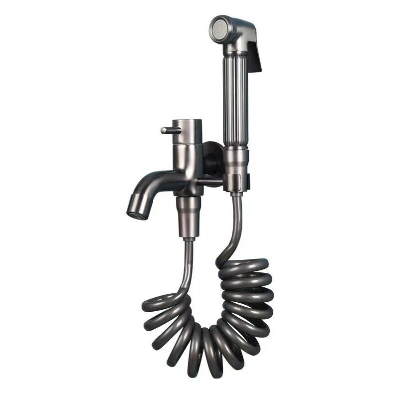 foto del prodotto tonchean rubinetto per vasca da bagno con doccetta, supporto e flessibile per doccia, grigio canna di fucile per bagno miscelatore a parete in