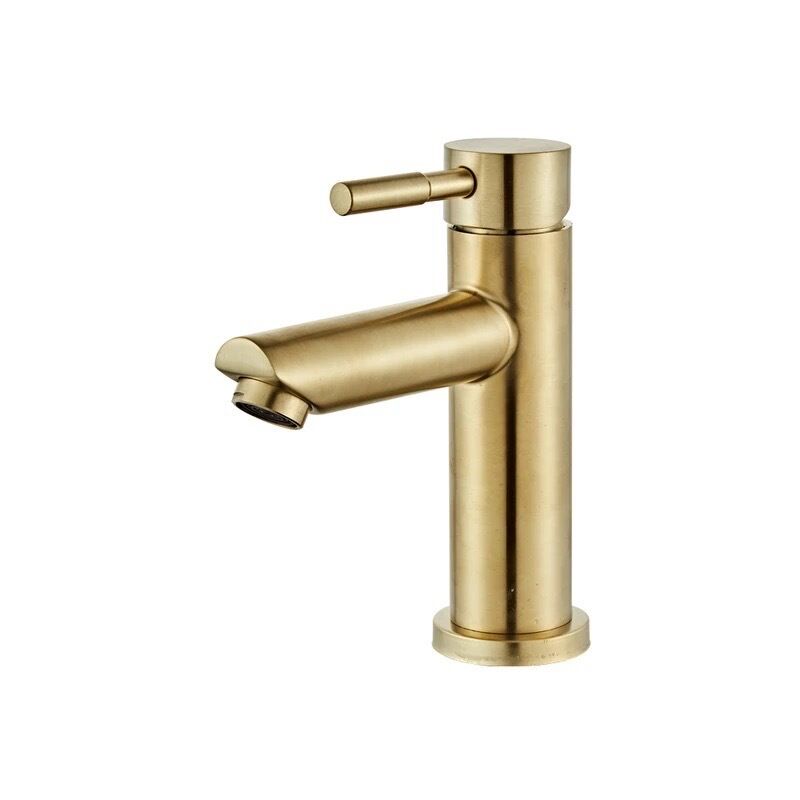 foto del prodotto tonchean rubinetto, rubinetto per lavabo, bagno, design elegante e moderno, rubinetto in ottone dorato spazzolato, lavandino, fornitura di acqua