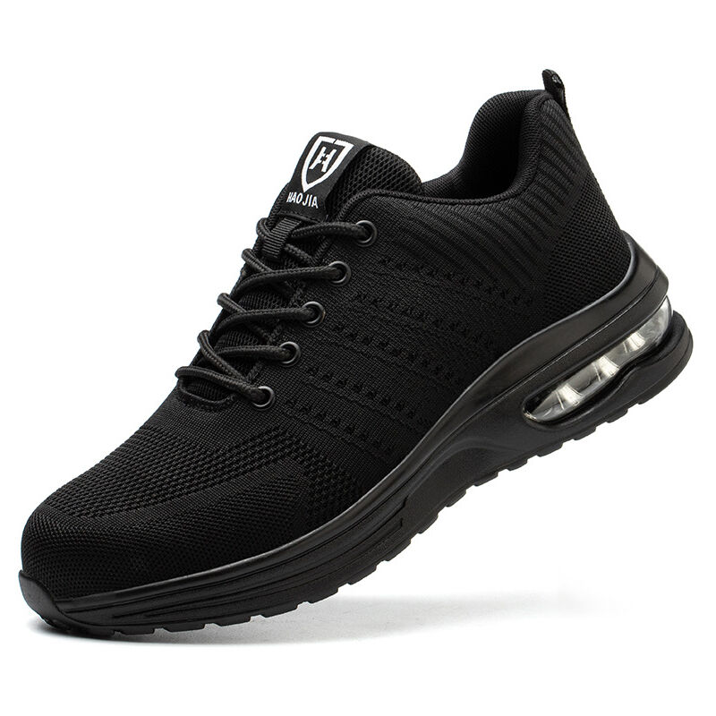 foto del prodotto tonchean scarpe antinfortunistiche da uomo e da donna, leggere, traspiranti, comode, puntale in acciaio, nere, taglia 42