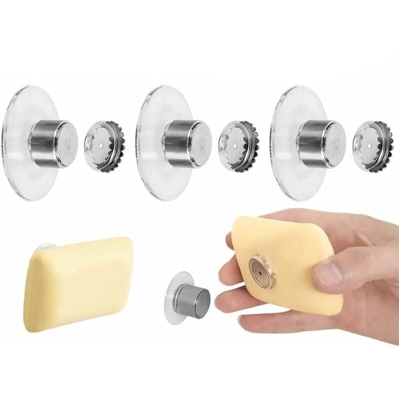 foto del prodotto tonchean set di 3 portasapone magnetici con ventosa, portasapone da parete per doccia senza foratura, portasapone magnetico potente, portasapone