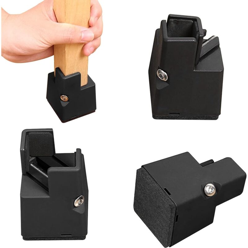 foto del prodotto tonchean set di 4 gambe per mobili, piedini regolabili, nero, altezza 50 mm, adatti per 22 42 mm