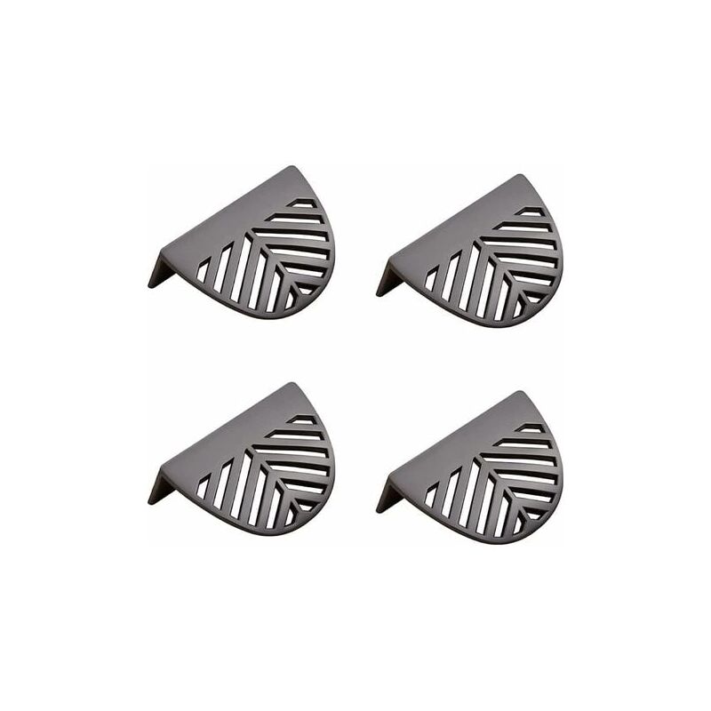 foto del prodotto tonchean set di 4 maniglie per mobili a forma di foglia in ottone dorato per mobili da cucina, ottone, nero