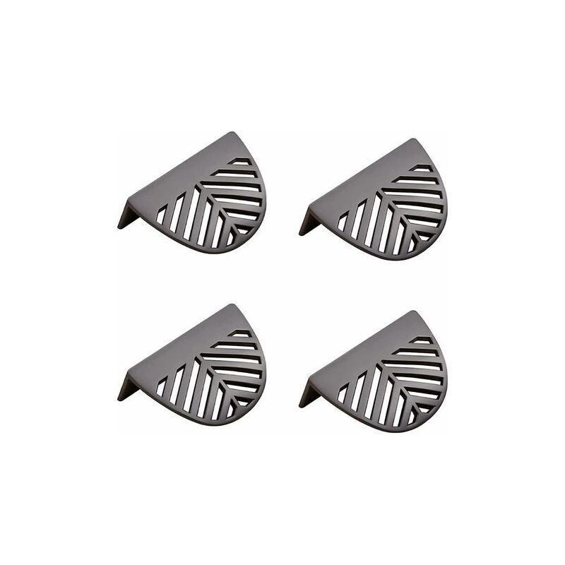 foto del prodotto tonchean set di 4 maniglie per mobili da cucina a forma di foglia in ottone dorato, nere