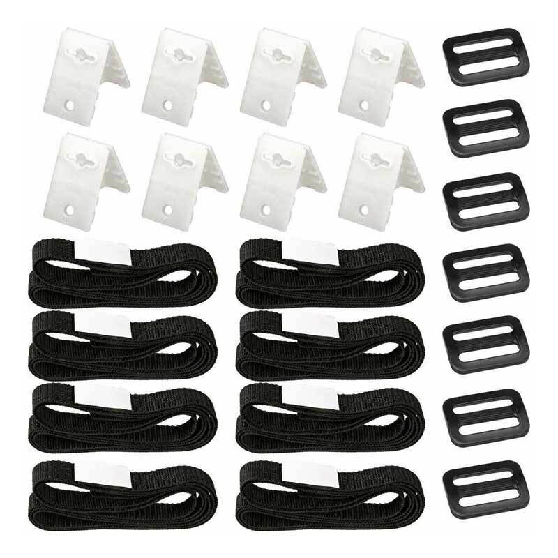 foto del prodotto tonchean set di 8 kit di fissaggio per copertura solare per piscina, cinghie adesive in nylon, piastre di fissaggio, fibbie per il fissaggio della