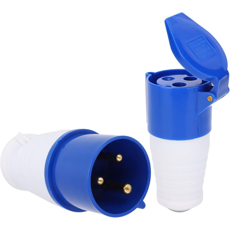 foto del prodotto tonchean set di connettori per adattatori elettrici, set di prese monofase a 3 pin, con speciale design a fibbia, ip44 32a 220 250v, connettore