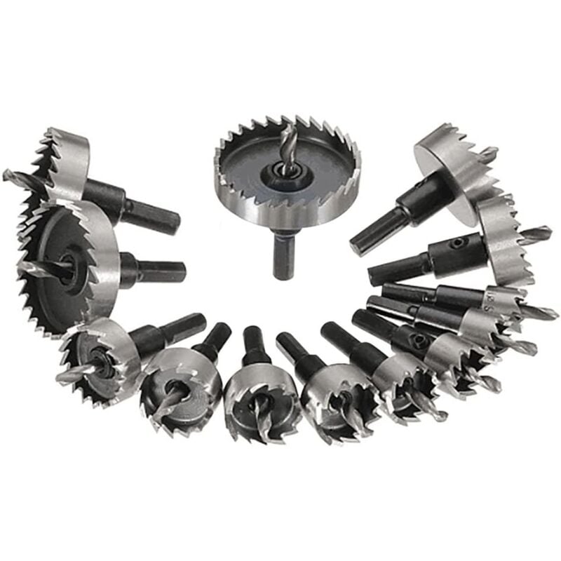 foto del prodotto tonchean set di seghe a tazza in metallo da 13 pezzi, punte per trapano a corona in metallo da 16 53 mm, kit di utensili da taglio in acciaio al