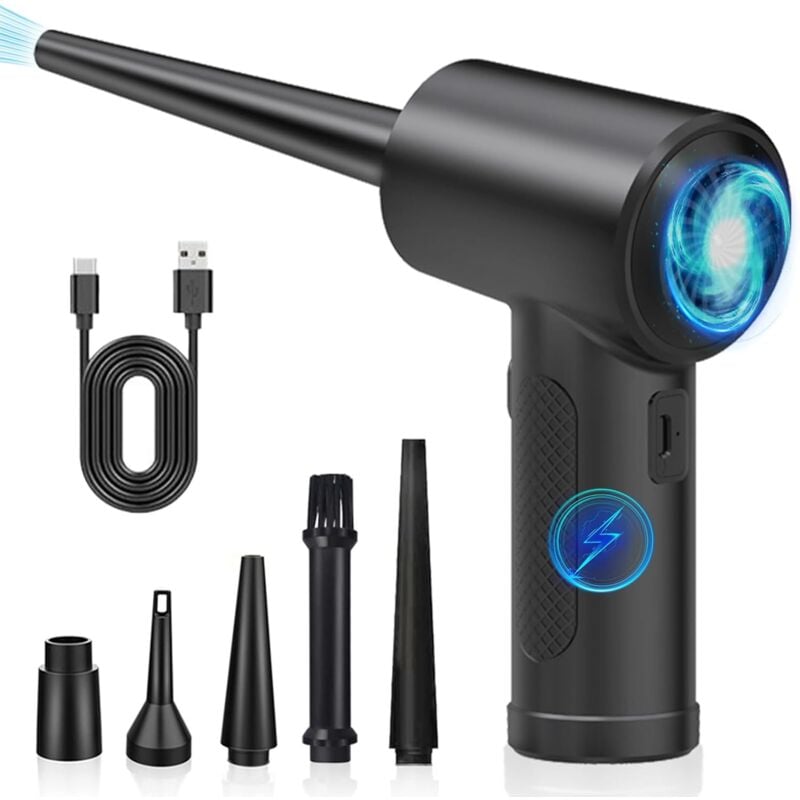 foto del prodotto tonchean soffiatore ad aria compressa a 3 velocit , soffiatore per pc, soffiatore per auto, batteria da 6000 mah, spolverino ad aria secca per la