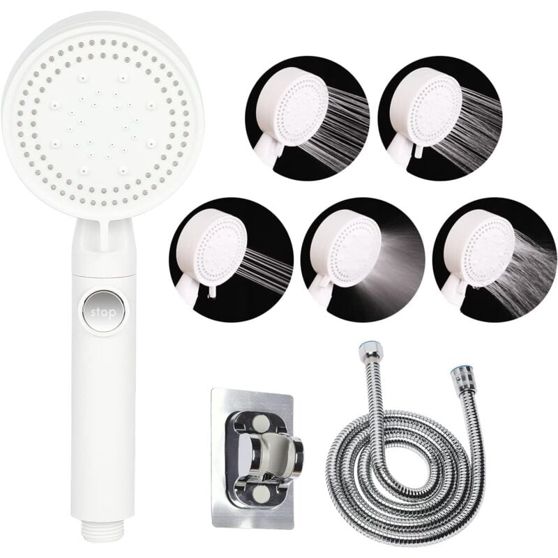 foto del prodotto tonchean soffione doccia ad alta pressione a risparmio idrico, soffione doccia per bagno regolabile in 5 modalit , soffione doccia anticalcare con