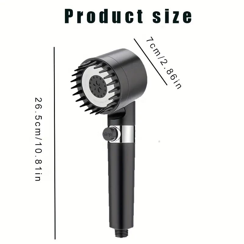 foto del prodotto tonchean soffione doccia portatile pressurizzato, regolazione dell uscita dell acqua a 3 modalit , soffione doccia massaggiante rotondo,