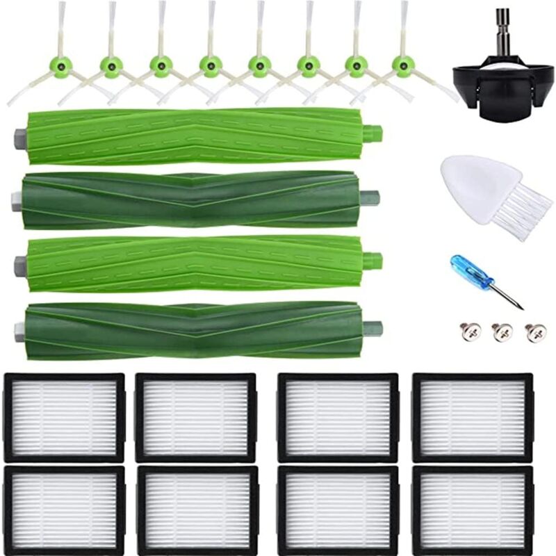 foto del prodotto tonchean spazzola principale, filtro hepa, spazzola laterale, sacchetto per la polvere compatibili con irobot roomba i7 i7 i8 e5 e6 i series robot
