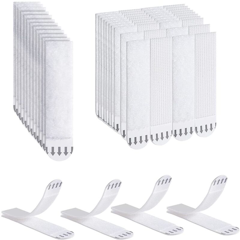 foto del prodotto tonchean strisce per appendere quadri, 32 paia 64 strisce , strisce adesive resistenti per appendere quadri senza forare misura media 