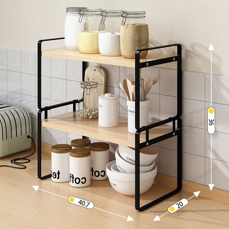 foto del prodotto tonchean supporto per organizer da scrivania a 1 2 livelli, ripiano per scrivania in legno, graziosa cassettiera, contenitore per ufficio, piccolo