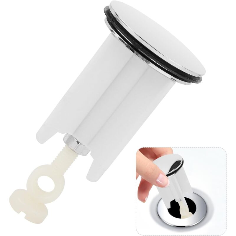 foto del prodotto tonchean tappo per lavandino del bagno 40mm tappo universale per lavandino cromato tappo di scarico tappo eccentrico per vasca da bagno tappo per