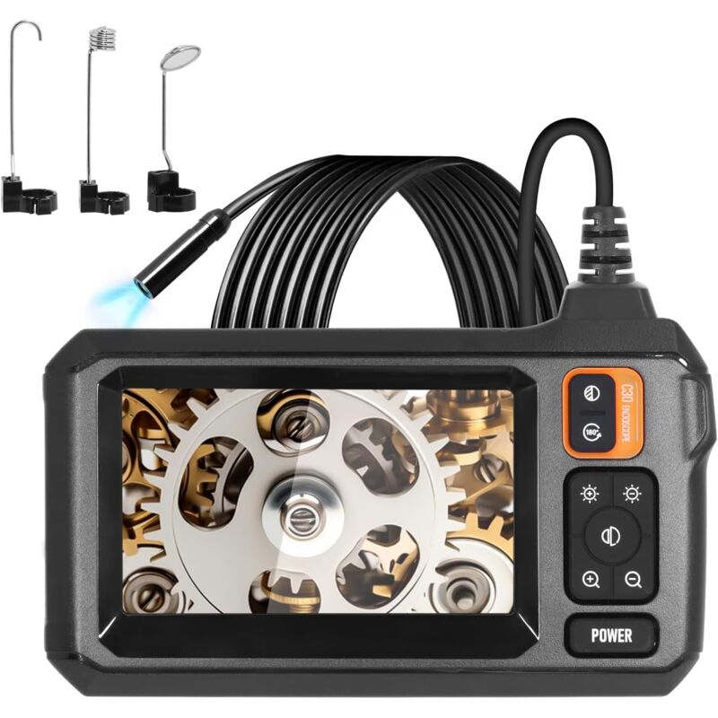 foto del prodotto tonchean telecamera endoscopica industriale con cavo flessibile da 1 m, telecamera impermeabile ip67 1080p hd da 8 mm con schermo ips da 4,3 , 8