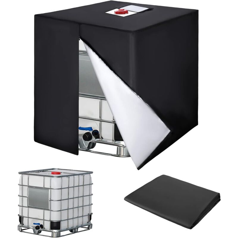 foto del prodotto tonchean telo copri serbatoio per acqua ibc 600l, antipioggia, con cerniera, antivento, anti uv, 420d, resistente agli strappi