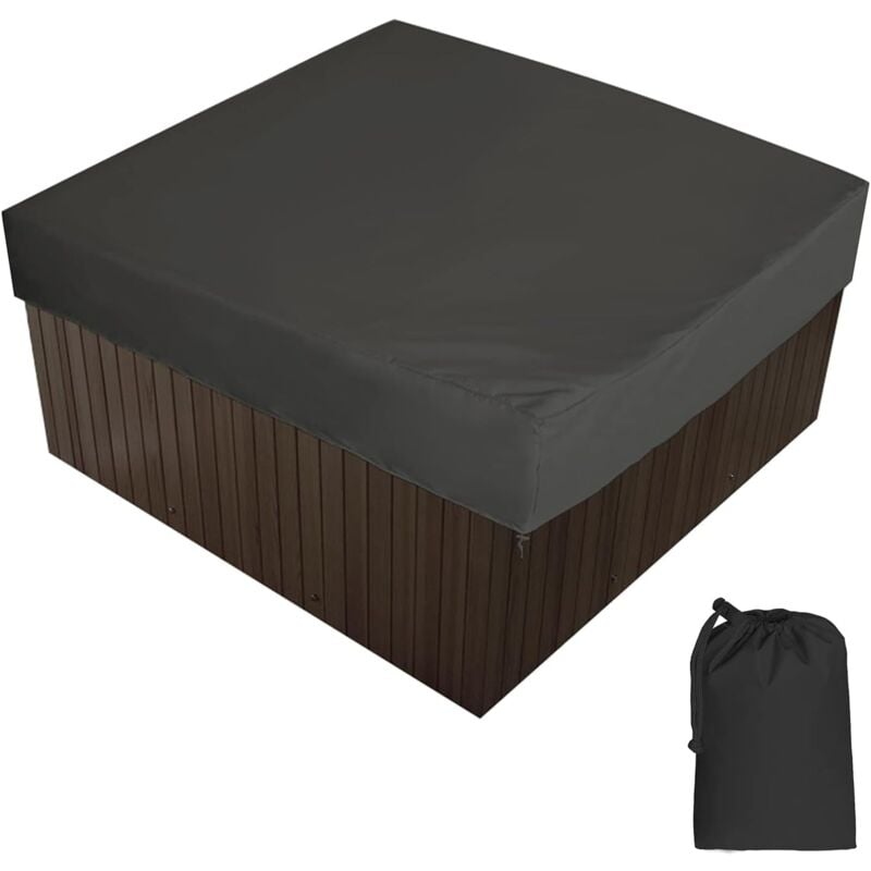 foto del prodotto tonchean telo spa per esterni, telo spa quadrato impermeabile, poliestere 190t, antipolvere, anti uv, con borsa portaoggetti, 7 misure tra cui