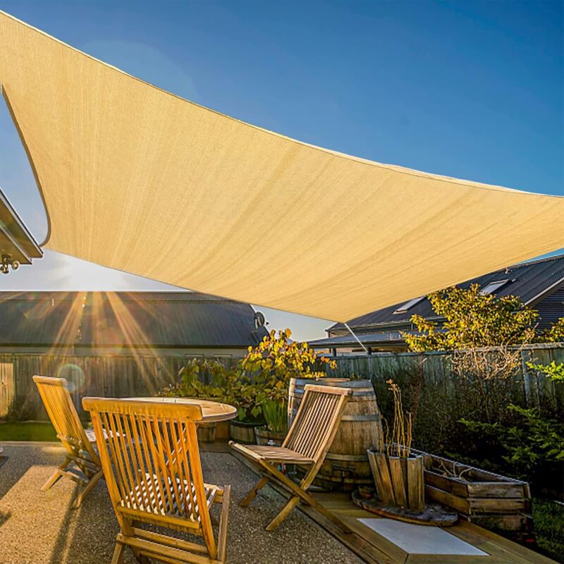 foto del prodotto tonchean tenda a vela ombreggiante 3 x 4 m, tenda da sole impermeabile per esterni, protezione solare e anti uv per terrazza e giardino