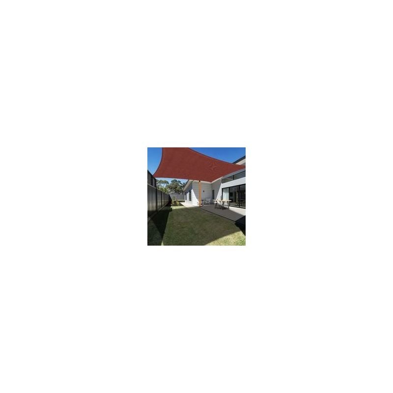 foto del prodotto tonchean tenda a vela rettangolare color mattone rosso 3x4m, impermeabile, resistente ai raggi uv, per giardino, patio, piscina, esterno, con corda