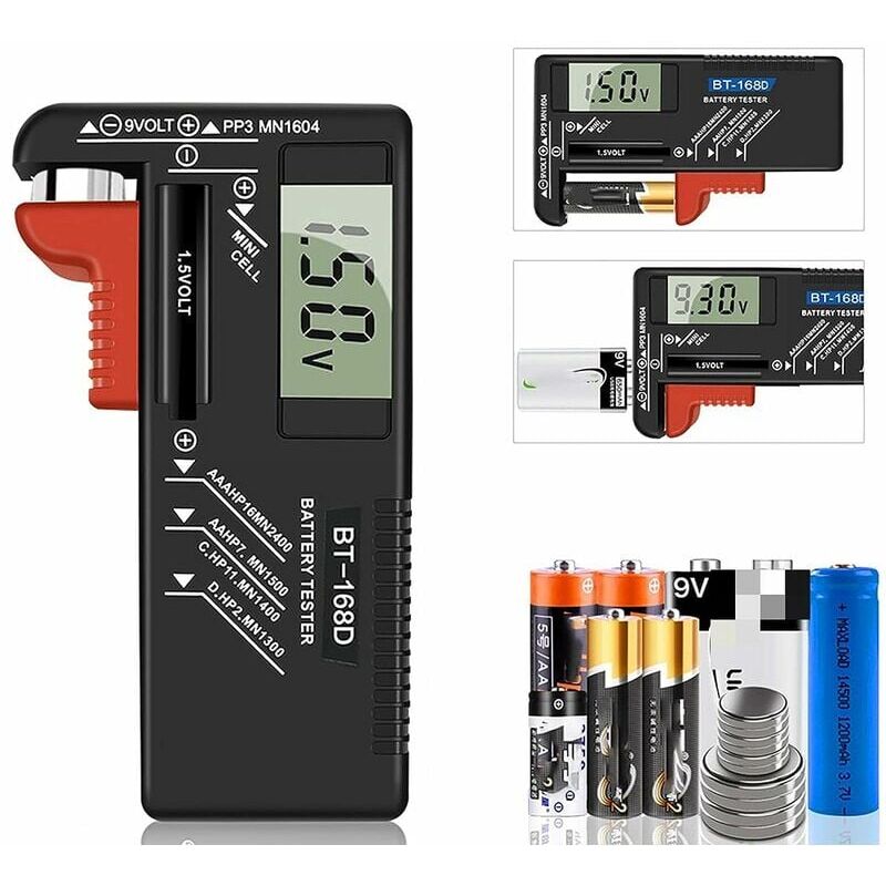 foto del prodotto tonchean tester rilevatore di tensione, tester digitale per batterie, tester universale per batterie, tester per batterie, per aa, aaa, c, d, pp3,