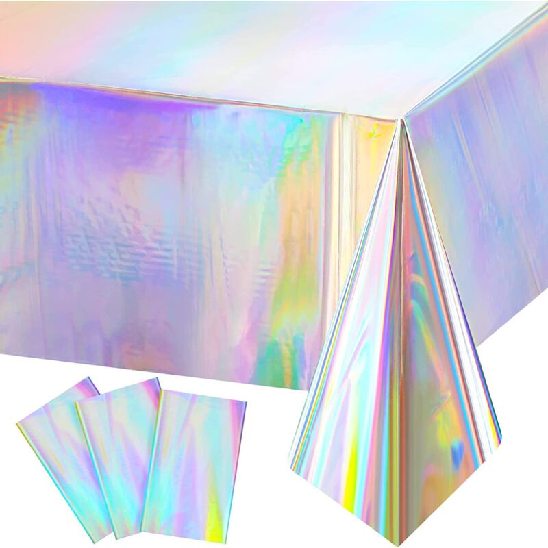 foto del prodotto tonchean tovaglia per feste, 2 pezzi 137 x 274 cm tovaglia di plastica colorata, tovaglia di compleanno monouso rettangolare impermeabile per