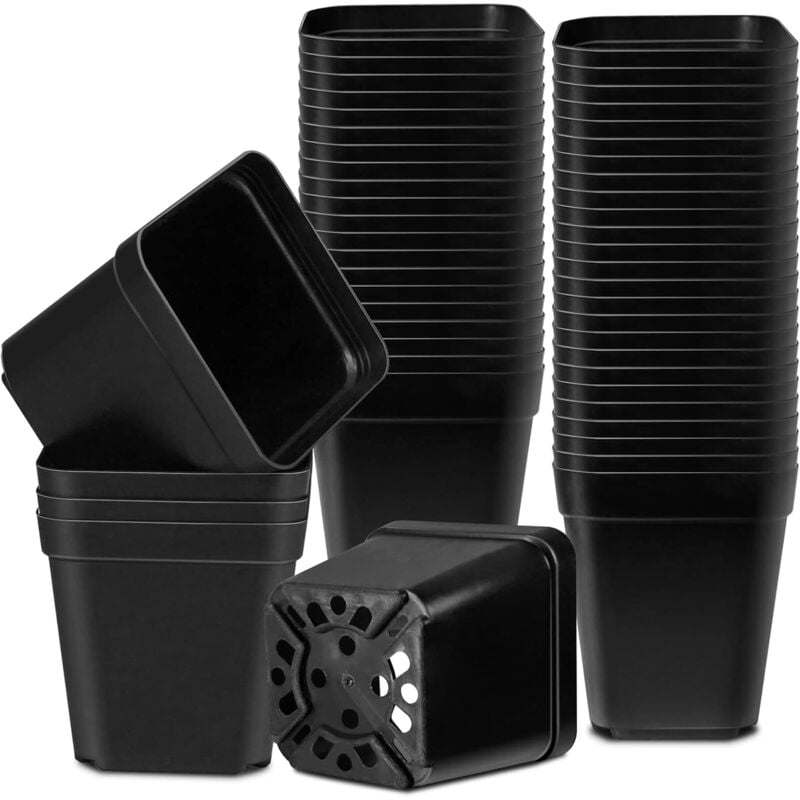foto del prodotto tonchean vasi per piantine, 100 pezzi vasi da vivaio da 7 cm, vasi quadrati in plastica riutilizzabili per piantine, vasi per trapianto, vasi da
