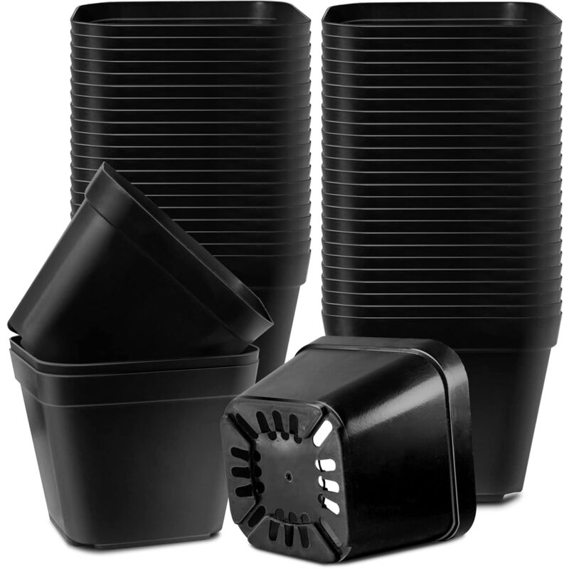 foto del prodotto tonchean vasi per piantine, 20 pezzi vasi da vivaio da 10 cm, vasi quadrati in plastica riutilizzabili per piantine, vasi per trapianto, vasi da
