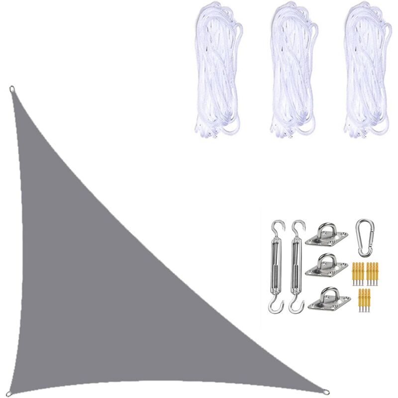 foto del prodotto tonchean vela ombreggiante impermeabile 3x4x5m, vela ombreggiante triangolare, vela ombreggiante rettangolare con kit di fissaggio per piante da