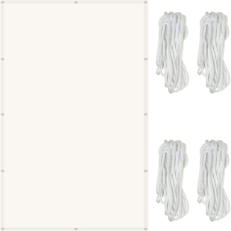 foto del prodotto tonchean vela ombreggiante impermeabile rettangolare 2x3m, protezione uv al 98 , con corde da 1,5 m, per esterni, giardino, patio, beige