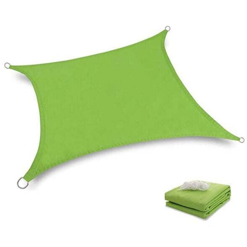 foto del prodotto tonchean - vela ombreggiante rettangolare, resistente ai raggi uv, con corde e lacci per giardino, terrazza, balcone, campeggio, pergolato, verde 2