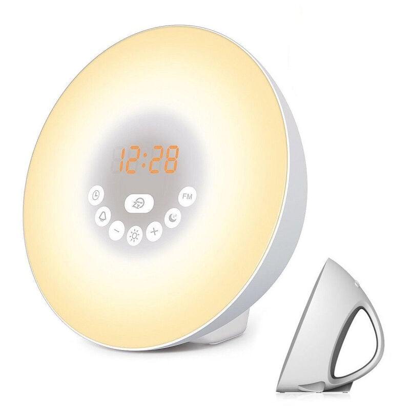 foto del prodotto tonchean wake up light hf3531 01 sveglia con luce 200 lux, rosso 10,6 x 18,1 x 18,1 cm rosso classe energetica f 