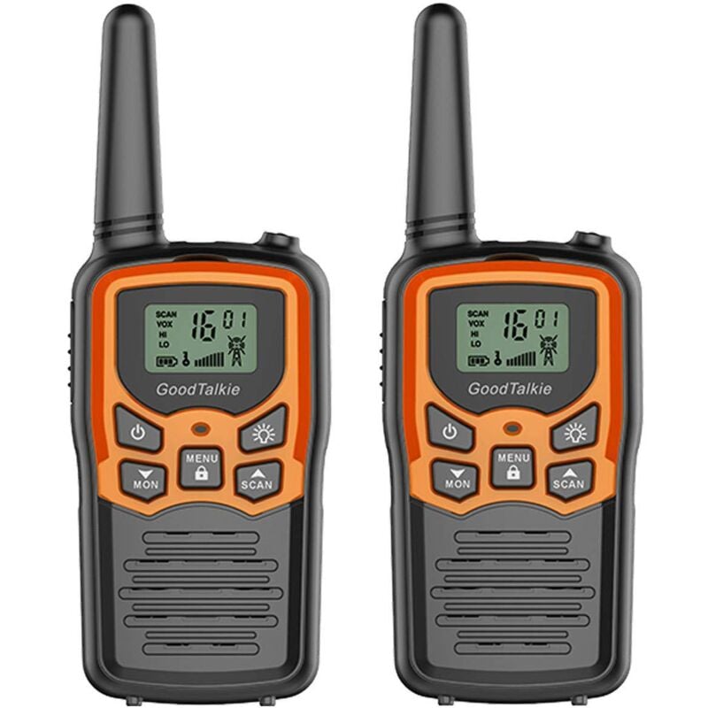 foto del prodotto tonchean walkie talkie, walkie talkie a lungo raggio per adulti con 22 canali frs, walkie talkie per famiglie con torcia led vox display lcd per