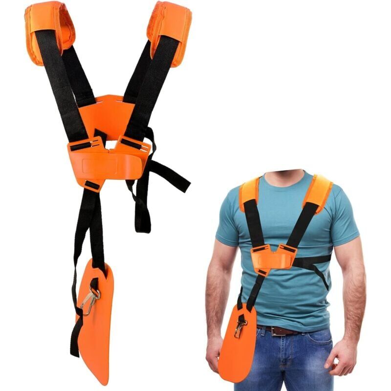 foto del prodotto tondeuse bandouli re tondeuse harnais double paule avec ceinture de nylon durable adjuestable pour d broussailleuse ou gardenning pour stihl