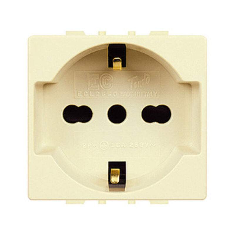 foto del prodotto tondo art. ecl2550 presa biv schuko. prezzo per 1 pezzo.