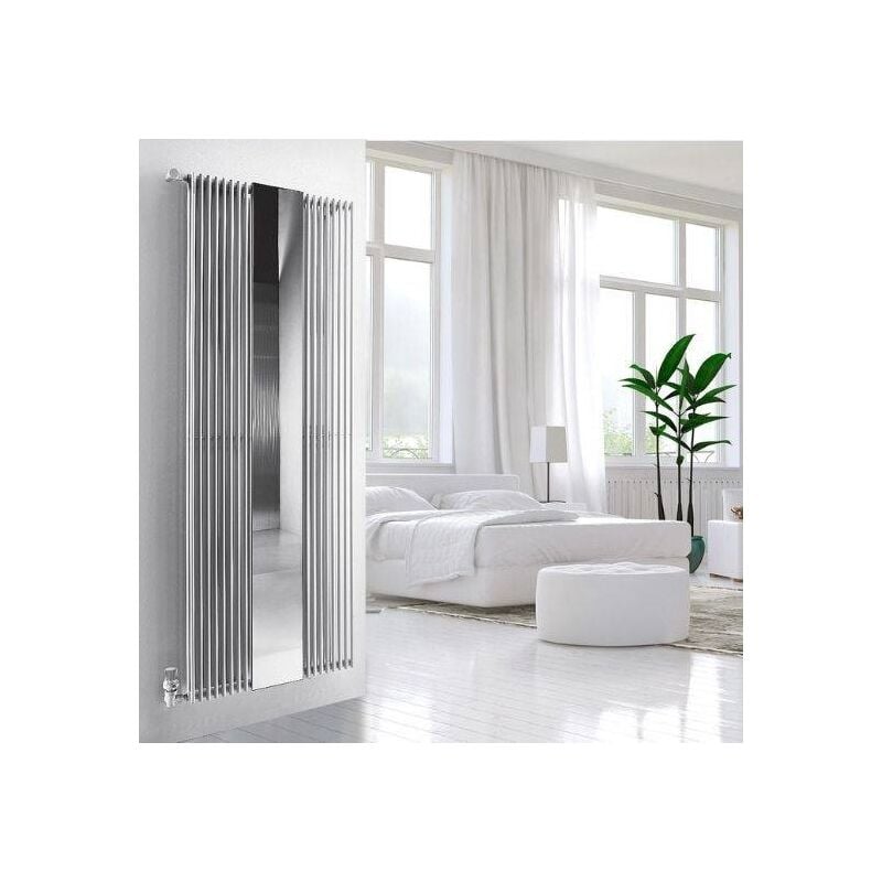 foto del prodotto tonon termoarredo in acciaio con specchio florian plus bianco