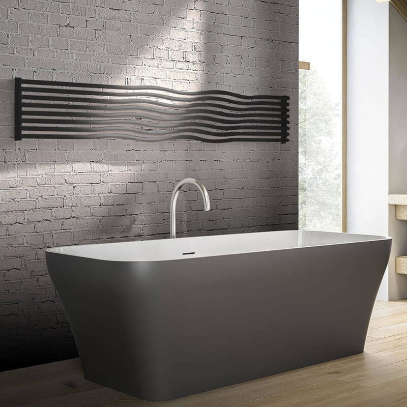 foto del prodotto tonon termoarredo orizzontale di design marea bianco 37,8 cm