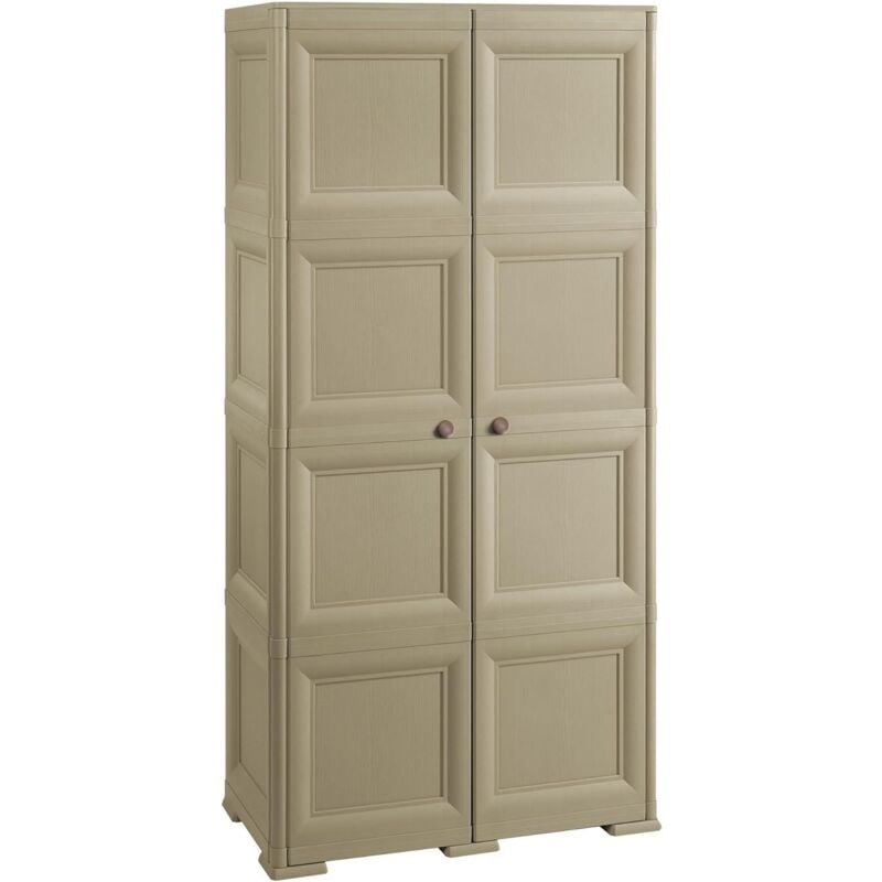 foto del prodotto tontarelli armadio omnimodus moderno 2 porte e 8 scomparti 79x43x164 cm talpa effetto legno