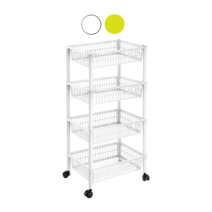 foto del prodotto tontarelli carrello 4 cestini mito lime 40x29x91cm