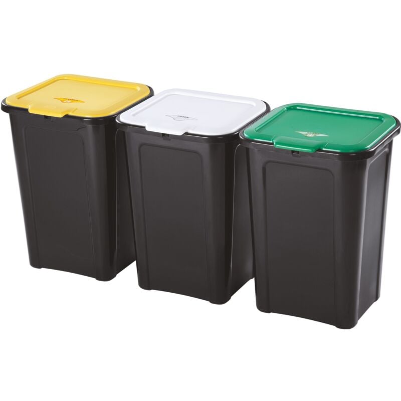 foto del prodotto tontarelli tris pattumiere 44l set 3 per differenziata
