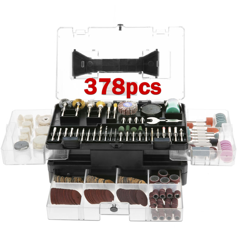 foto del prodotto tonysa 378 pezzi accessori per utensili rotanti kit di accessori per utensili rotanti multiuso per utensili rotanti multiuso set di smerigliatrice