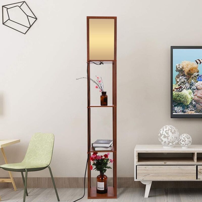 foto del prodotto tonysa lampada da terra regolabile in legno lampada da terra moderna da 1,6 m, lampada da mensola con attacco e27 lampadina non inclusa , luce
