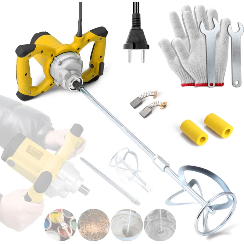 foto del prodotto tonysa miscelatore elettrico portatile da 2600 w per calcestruzzo, intonaco, stucco, vernice, malta, miscelatore a pale, trapano professionale,