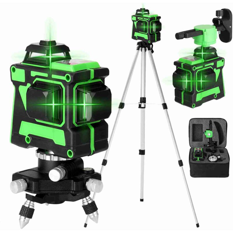 foto del prodotto tonysa mulcort 12 linee 3d livello laser verde, livello laser autolivellante 360 , 1 batteria al litio ricaricabile 4800mah, impermeabile e