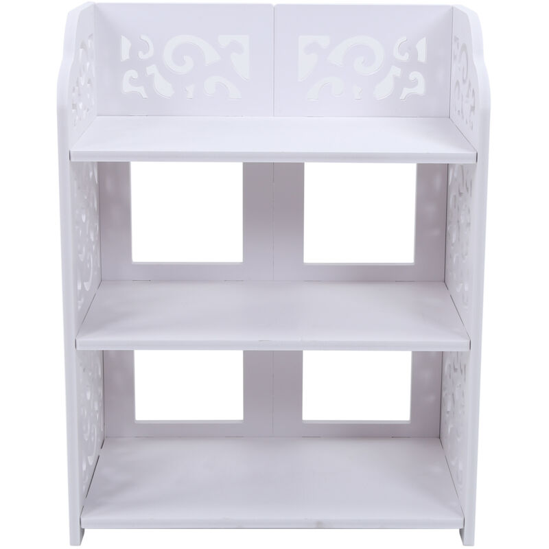 foto del prodotto tonysa scaffale portascarpe a 3 livelli bianco scavato, scaffale portaoggetti, 60 cm