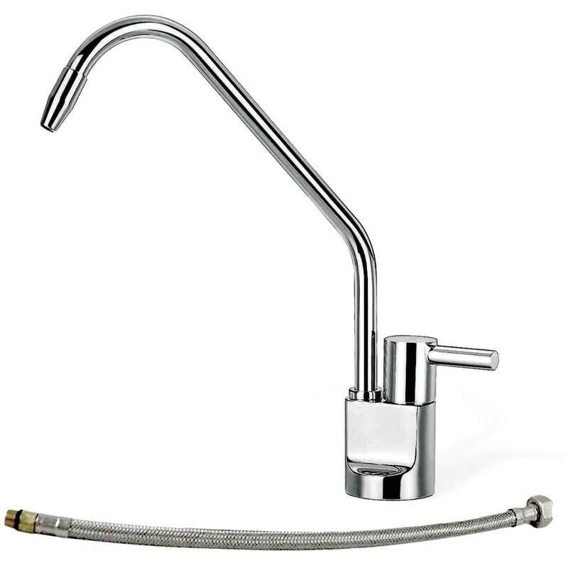 foto del prodotto toodo rubinetto cromato per osmosi inversa e attacco purificatore da 3 8 .