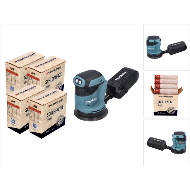 foto del prodotto toolbrothers dbo 180 z levigatrice eccentrica a batteria 18 v 125 mm 4x spider set di abrasivi senza batteria, senza caricabatterie, ideale per