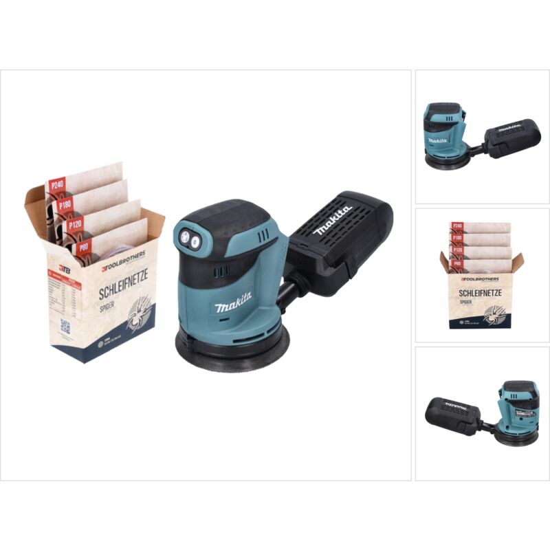 foto del prodotto toolbrothers dbo 180 z levigatrice eccentrica a batteria 18 v 125 mm spider set di abrasivi senza batteria, senza caricabatterie, ideale per il