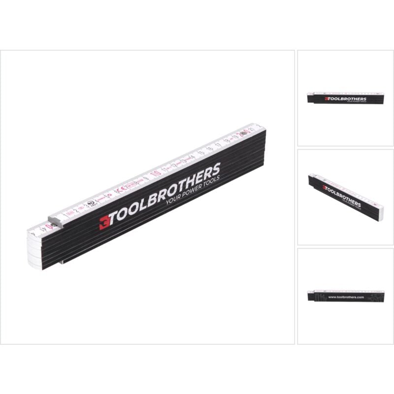 foto del prodotto toolbrothers stabila metro pieghevole con goniometro 2 m classe di precisione iii certificato pefc nero bianco