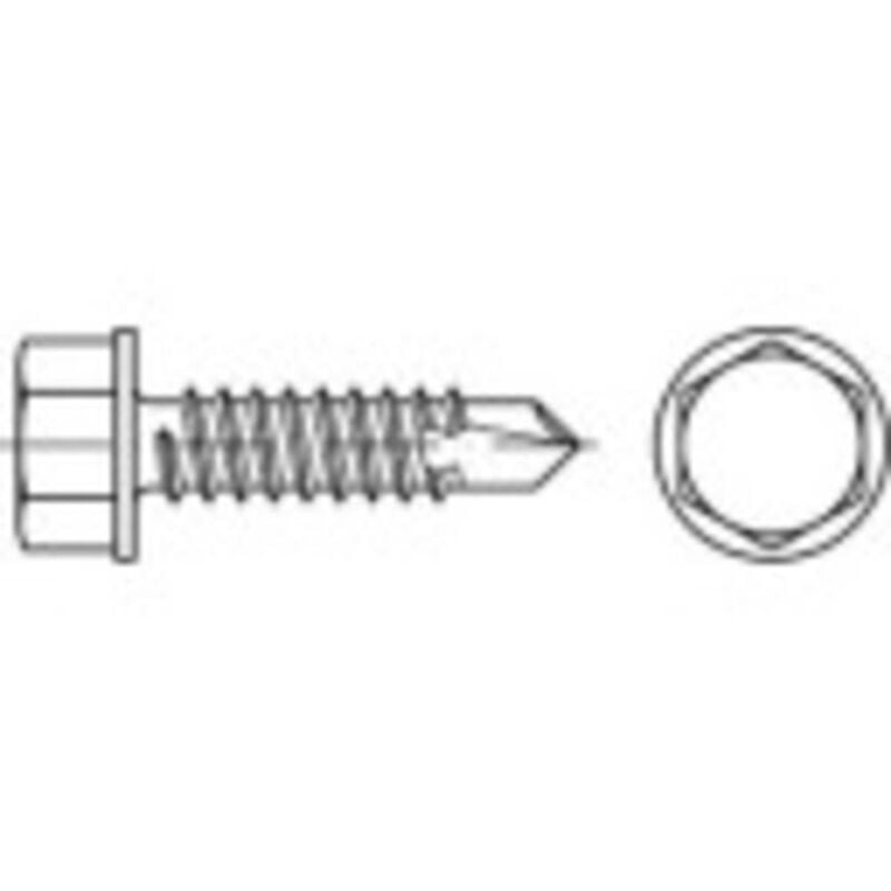 foto del prodotto toolcraft 141343 vite autoforante 4.2 mm 13 mm esagonale din 7504 acciaio galvanizzato zinco 100 pz.
