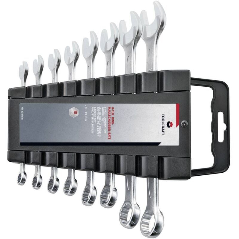 foto del prodotto toolcraft 820901 kit chiavi combinate 8 parti misura metrica 8 19 mm