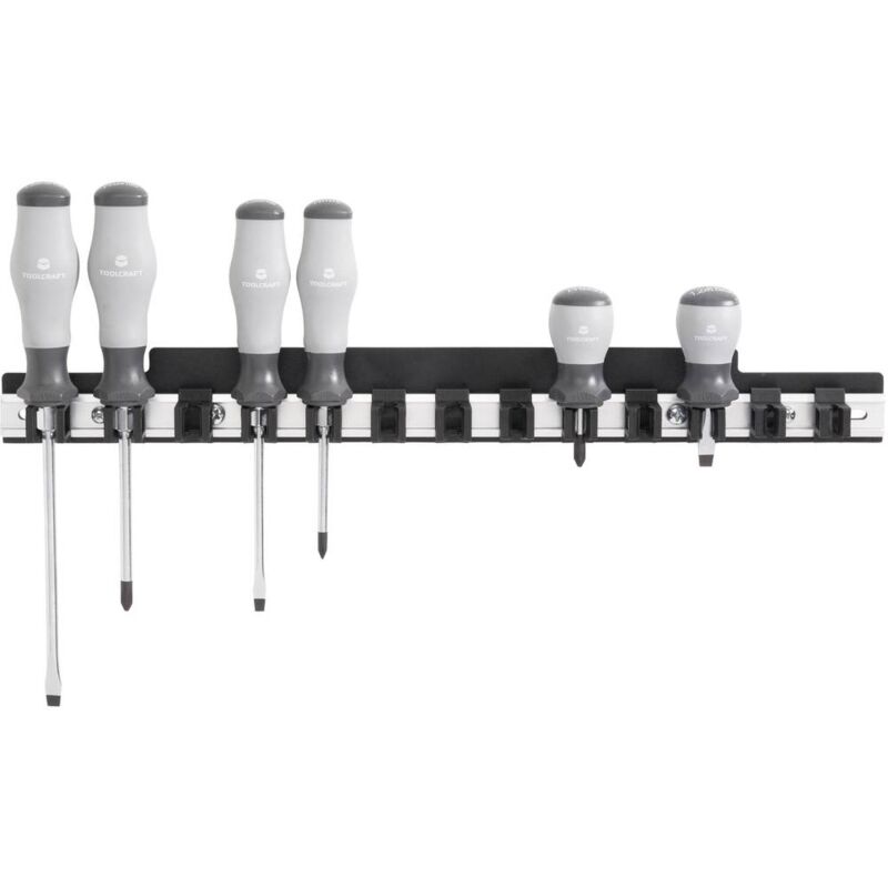 foto del prodotto toolcraft 88 68 87 barra porta cacciaviti in alluminio l x l 435 mm x 48 mm 1 pz.